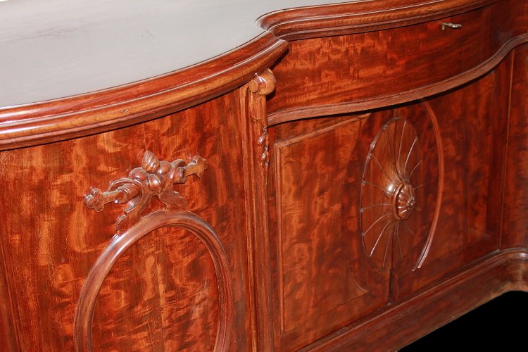 Grande servante credenza inglese della seconda metà del 1800, stile Vittoriano, in legno di mog-photo-3