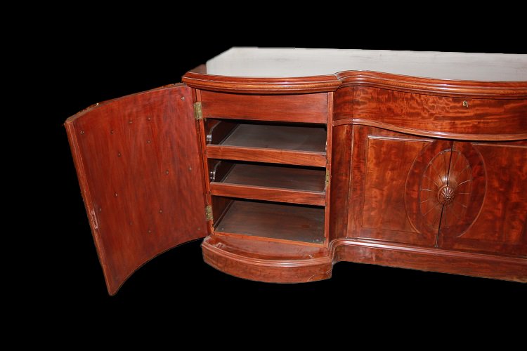Grande servante credenza inglese della seconda metà del 1800, stile Vittoriano, in legno di mog-photo-3