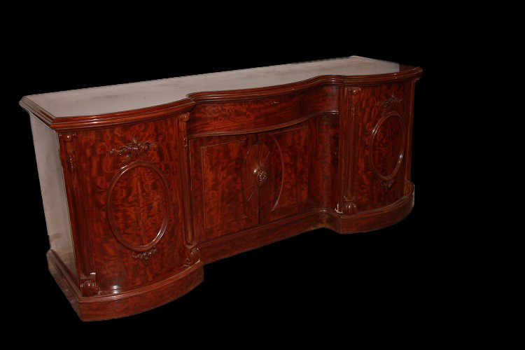 Grande servante credenza inglese della seconda metà del 1800, stile Vittoriano, in legno di mog