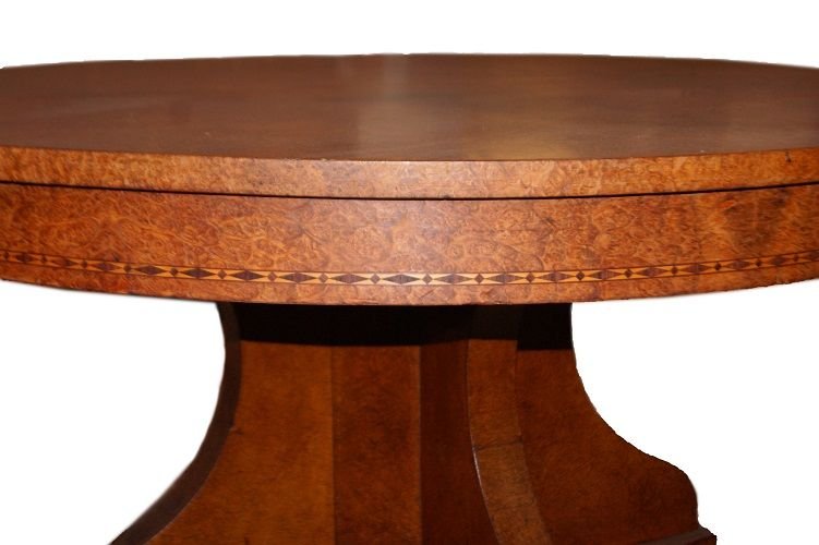 Tavolo allungabile Austriaco della prima metà del 1800, stile Impero, in legno di maples-photo-4