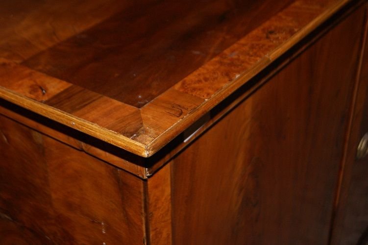 Credenza 3 porte Austriaca della prima metà del 1800, stile Biedermeier, in legno di noce-photo-3