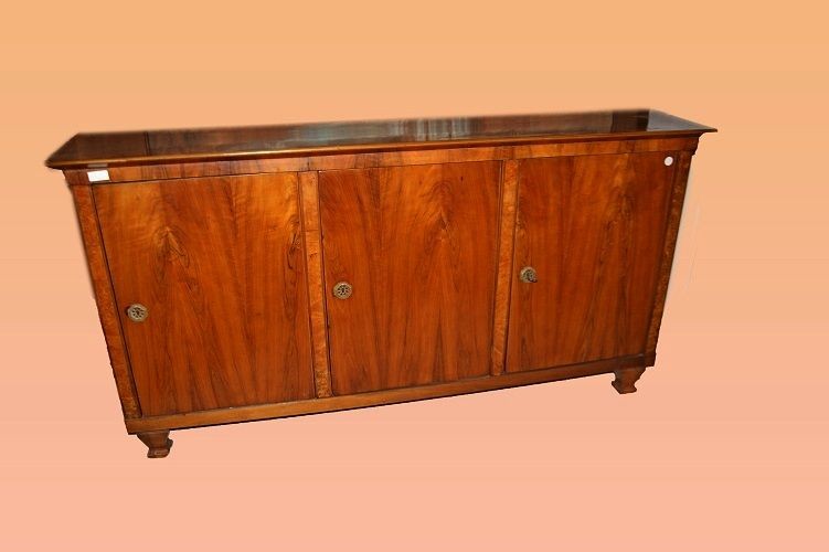 Credenza 3 porte Austriaca della prima metà del 1800, stile Biedermeier, in legno di noce
