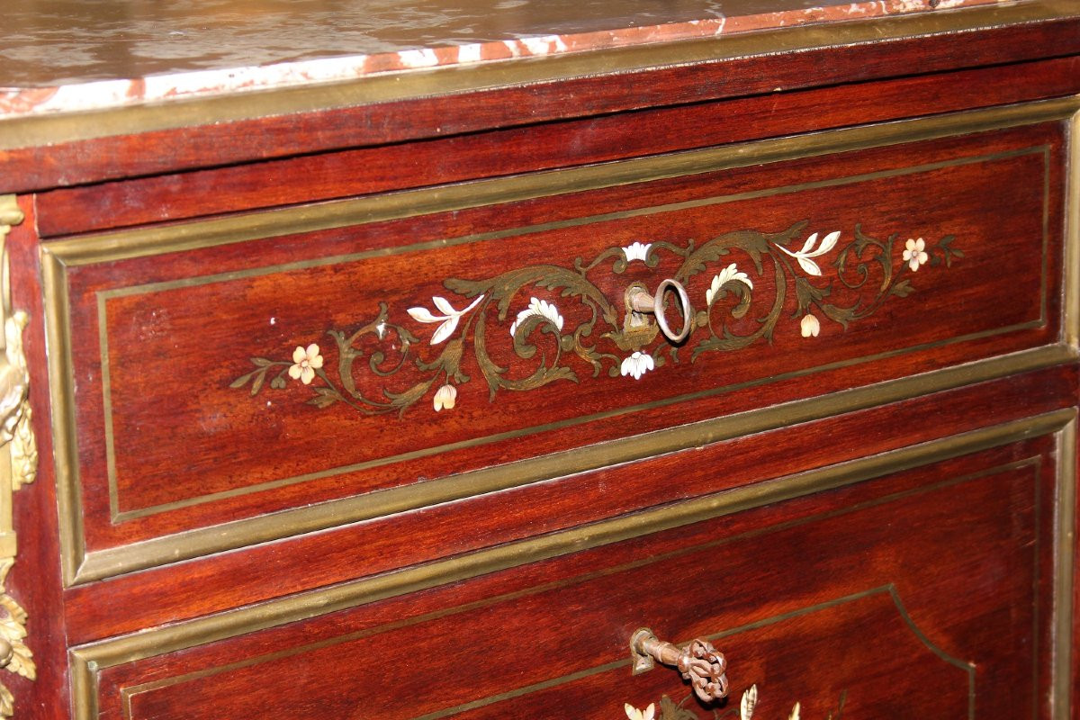 Secretaire francese della seconda metà del 1800, stile Napoleone III, in legno di mogano-photo-3