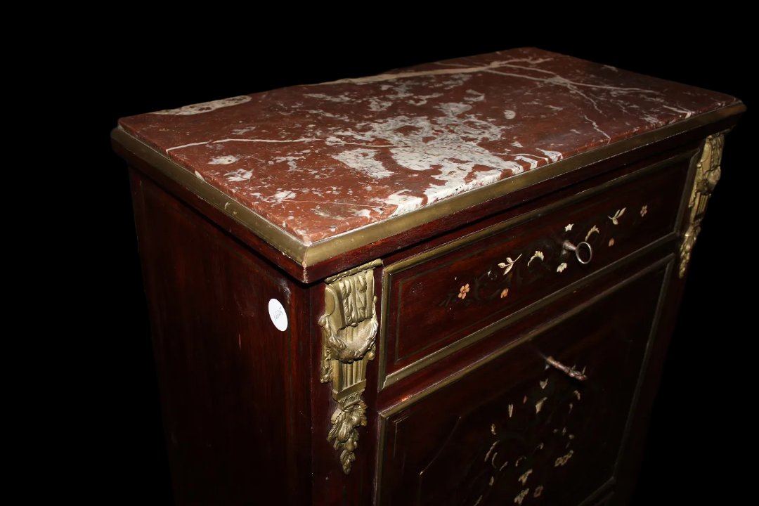Secretaire francese della seconda metà del 1800, stile Napoleone III, in legno di mogano-photo-4