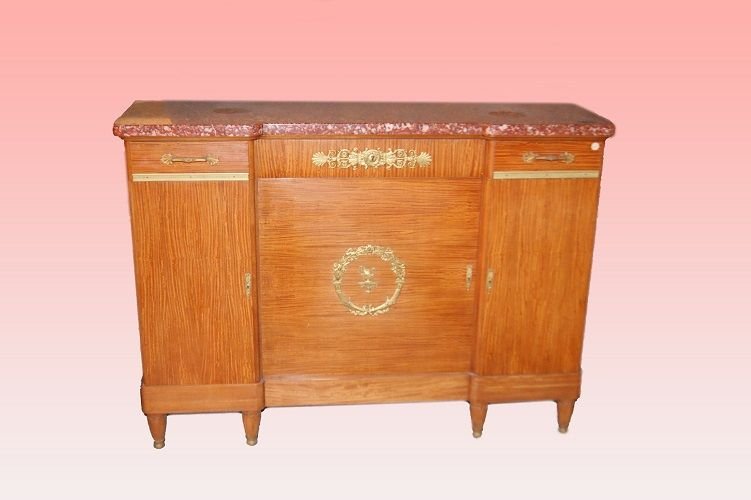 Credenza francese della seconda metà del 1800, stile Impero, in legno di citron wood-photo-2