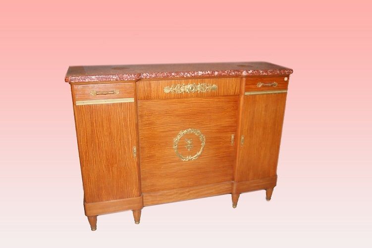 Credenza francese della seconda metà del 1800, stile Impero, in legno di citron wood