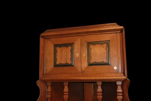 Grande angoliera a 3 ante e vano a giorno, italiana della seconda metà del 1800, in legno-photo-2
