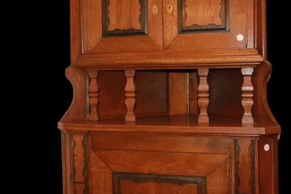 Grande angoliera a 3 ante e vano a giorno, italiana della seconda metà del 1800, in legno-photo-3