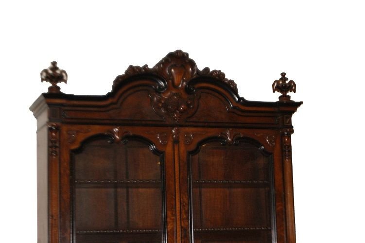 Grande credenza doppio corpo francese della prima metà del 1800, stile Luigi Filippo, in legno -photo-2