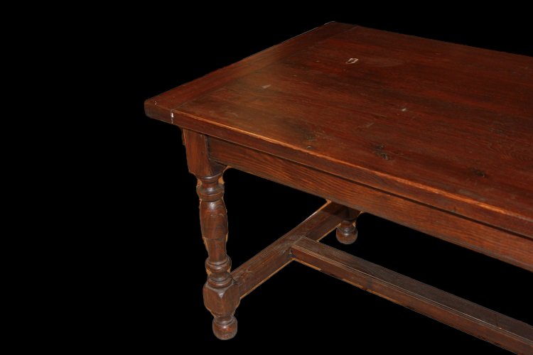 Grande tavolo rettangolare rustico di inizio 1800 stile seicentesco in legno di castagno-photo-4