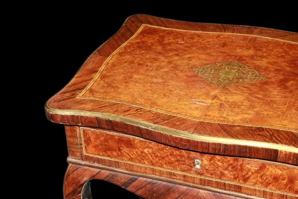 Toilette francese della prima metà del 1800, stile Luigi XV, in legno di bois de violette-photo-2