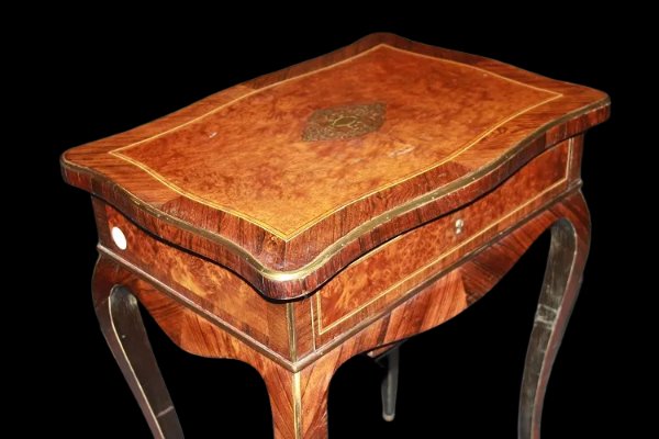 Toilette francese della prima metà del 1800, stile Luigi XV, in legno di bois de violette-photo-1