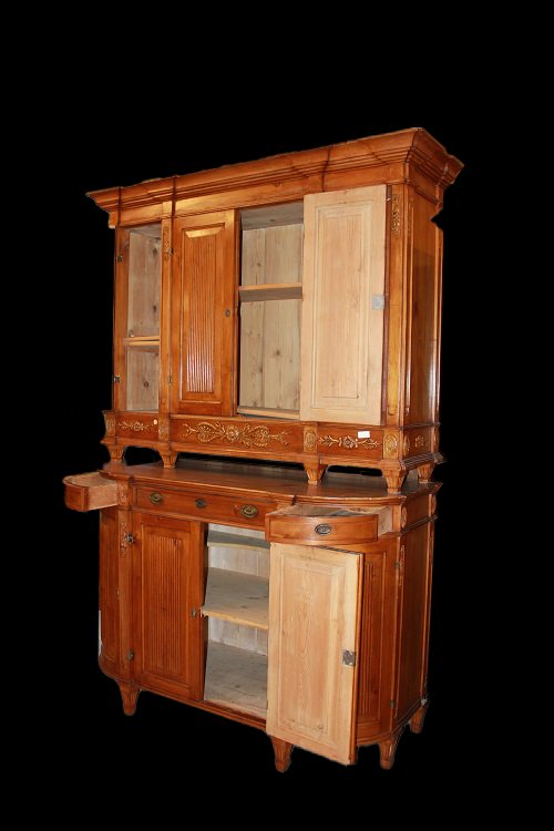 Grande credenza austriaca di fine 1700, stile Luigi XVI, in legno di cirmolo-photo-2