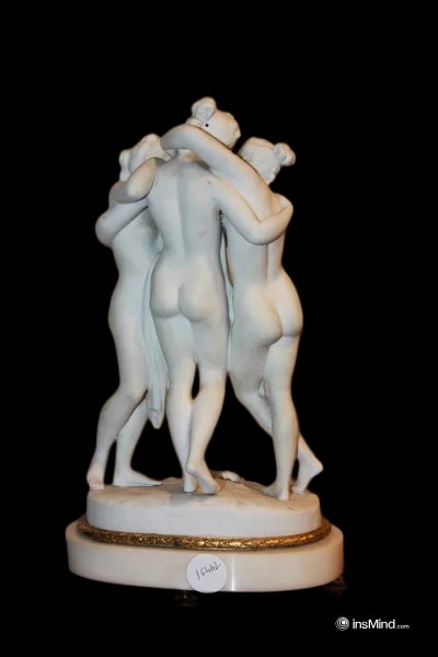 Gruppo scultoreo francese di fine 1800 raffigurante Veneri-photo-3