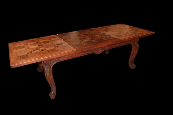 Grande tavolo francese rettangolare allungabile della seconda metà del 1800, stile  Provenzale,-photo-4