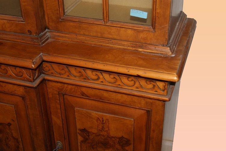 Libreria italiana della prima metà del 1900 in legno di frassino e radica di frassino. Presenta-photo-3