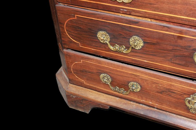 Cassettone canterano spagnolo del 1700 in legno di noce-photo-1