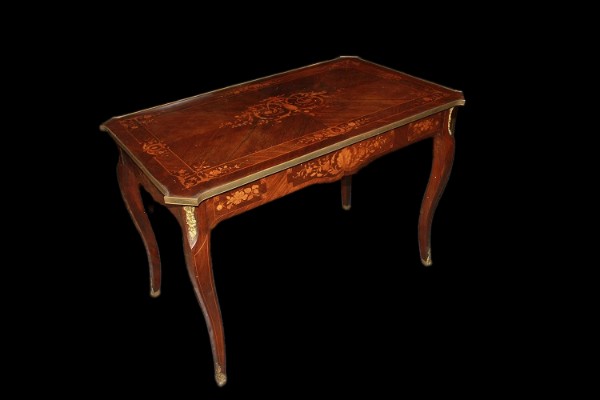 Scrittoio francese della seconda metà del 1800, stile Luigi XV, in legno di palissandro