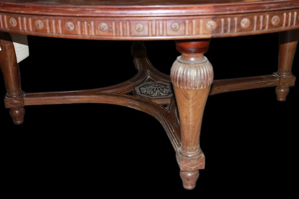 Grande tavolo francese di inizio 1800, stile Luigi XVI, in legno di mogano-photo-4