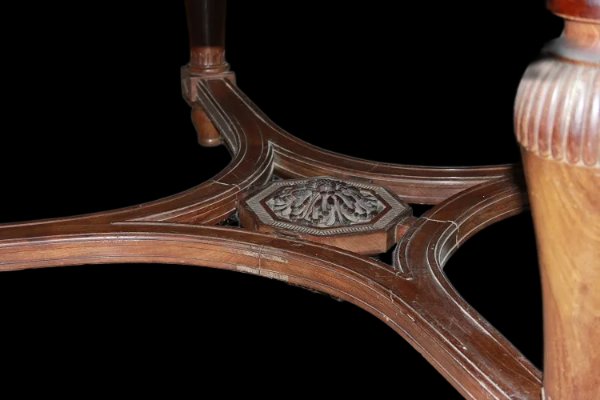 Grande tavolo francese di inizio 1800, stile Luigi XVI, in legno di mogano-photo-1