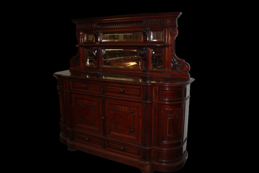 Coppia di grandi servante provenienza Belgio di metà del 1800, stile Luigi Filippo, in legno di-photo-2