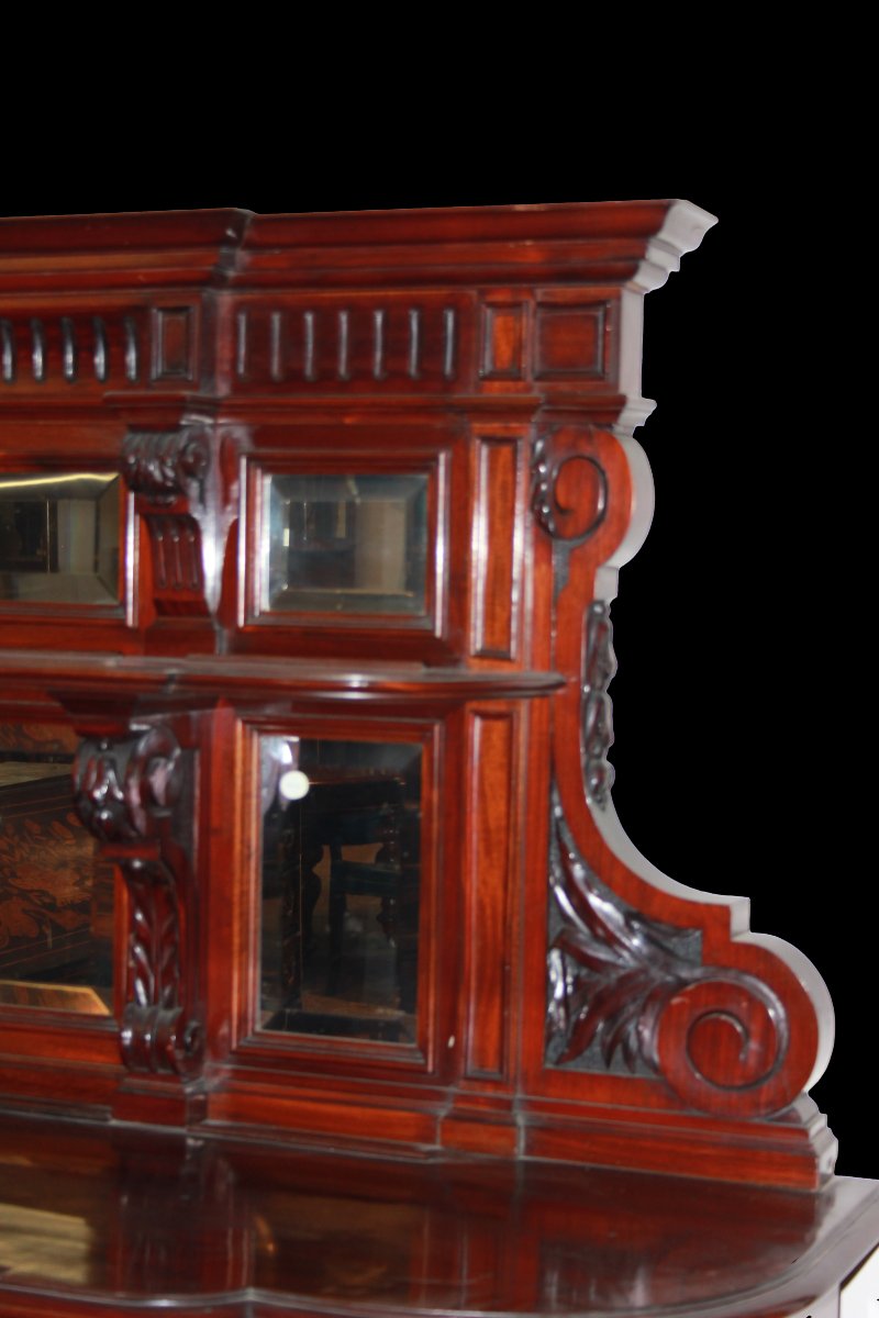 Coppia di grandi servante provenienza Belgio di metà del 1800, stile Luigi Filippo, in legno di-photo-4