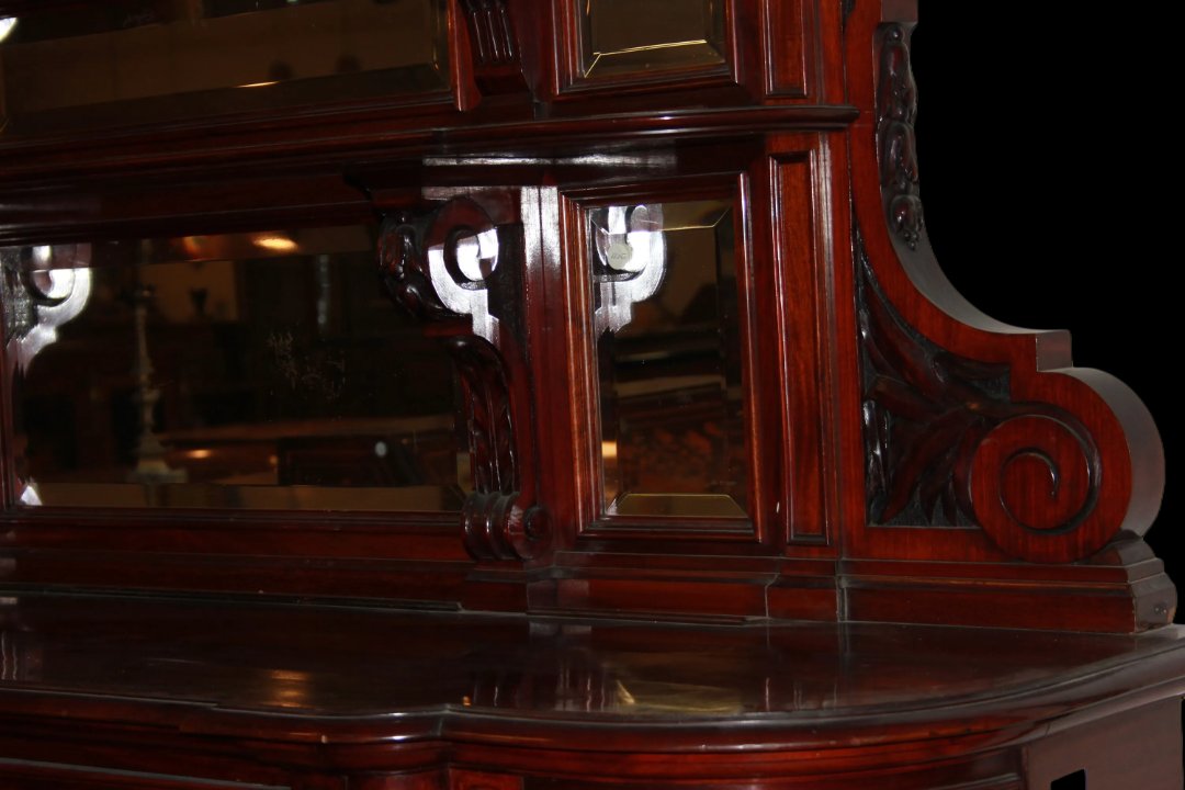 Coppia di grandi servante provenienza Belgio di metà del 1800, stile Luigi Filippo, in legno di-photo-2