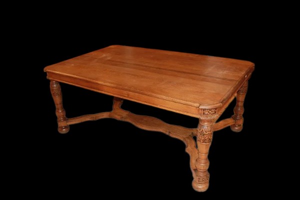 Tavolo allungabile francese della seconda metà del 1800 stile rustico in legno di rovere