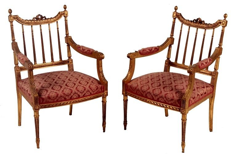 Salotto francese di metà 1800, stile Luigi XVI, composto da divano 2 poltrone e 2 sedie in legn-photo-3