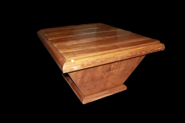Tavolo rettangolare allungabile francese di inizio 1900, stile Decò, in legno di noce. Presenta-photo-2