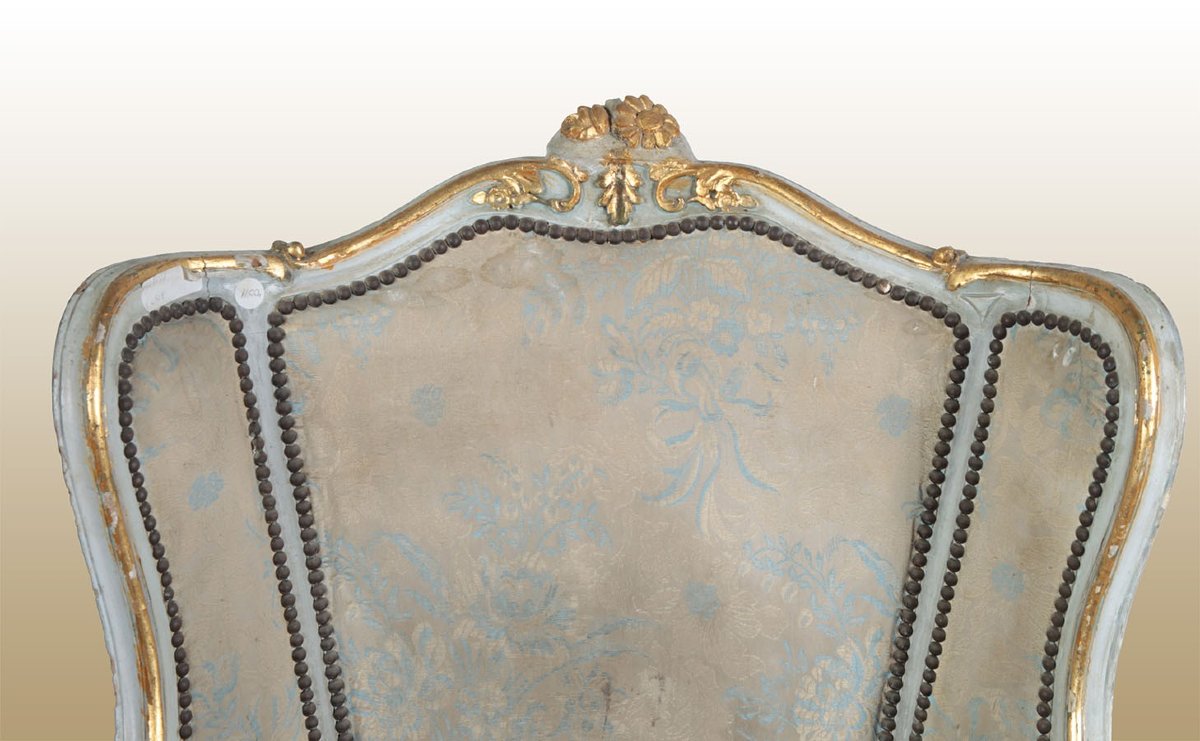 Coppia di stupende poltrone Bergere francesi della seconda metà del 1800, stile Luigi XV, in le-photo-3