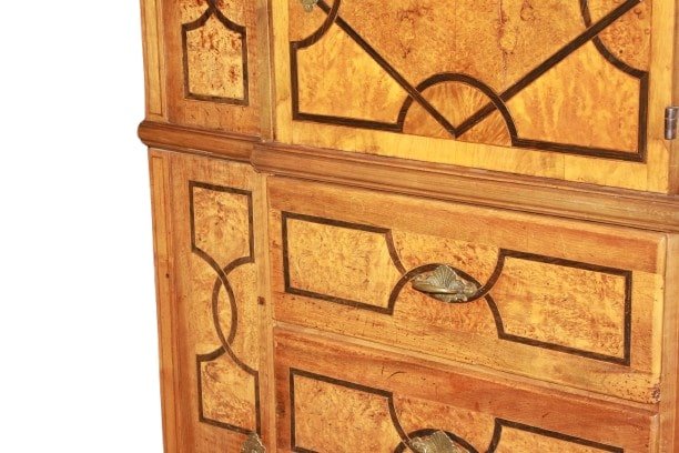 Credenza Stile Biedermeier in Legno di Olmo Nord Europa XIX secolo-photo-3