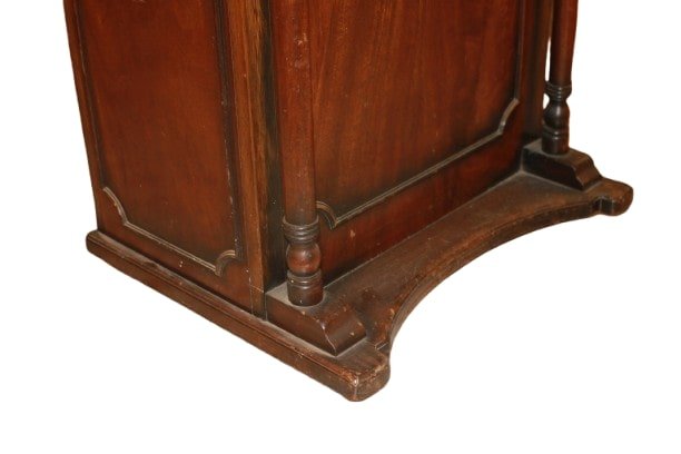 Davenport Inglese in Legno di Noce XIX secolo con piano in pelle-photo-1