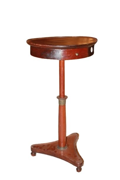 Tavolino Tondo a Stelo stile Impero in Legno di Mogano del 1800-photo-2