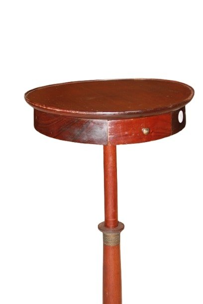 Tavolino Tondo a Stelo stile Impero in Legno di Mogano del 1800-photo-3