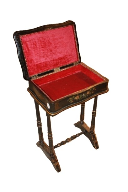 Tavolino da lavoro Vernis Martin Francese del 1800 Dipinto-photo-1
