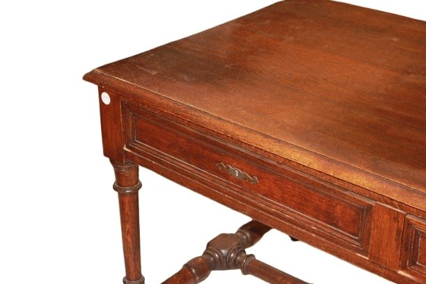 Scrivania in Legno Massello di Rovere XIX secolo-photo-3
