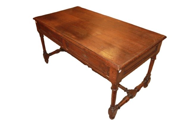 Scrivania in Legno Massello di Rovere XIX secolo-photo-4