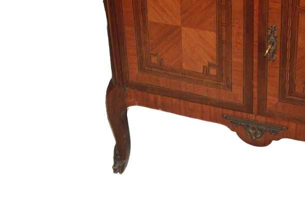 Secretaire Sitle Transizione con Bronzi e Piano in Marmo Rosso Francia-photo-4