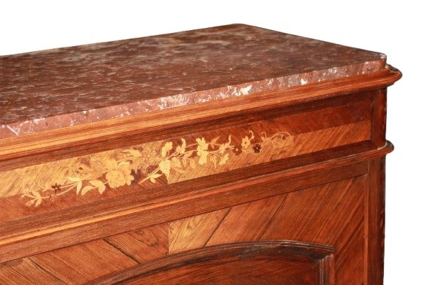 Credenza Parigina in Legno di Palissandro Riccamente Intarsiato-photo-2