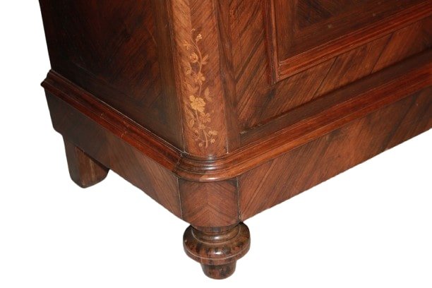 Credenza Parigina in Legno di Palissandro Riccamente Intarsiato-photo-4