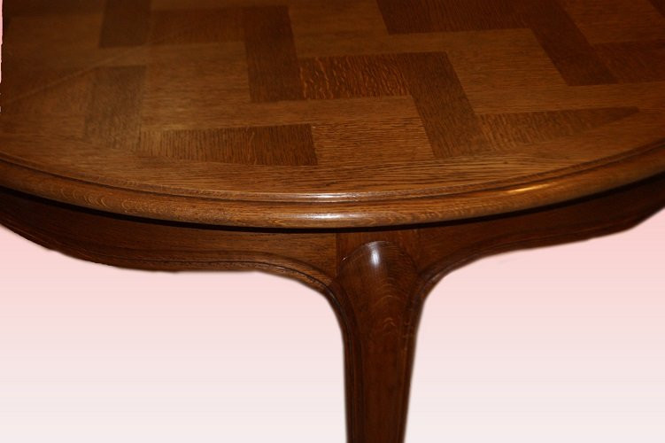 Tavolo circolare allungabile francese di fine 1800 inizio 1900, stile Provenzale, in legno-photo-2