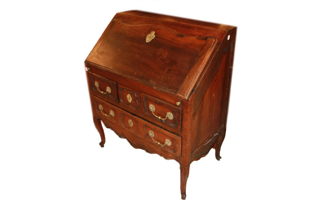 Ribaltina francese della seconda metà del 1700, stile Provenzale, in legno di noce-photo-2