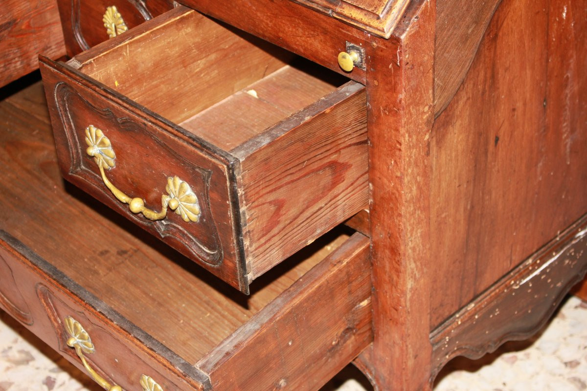 Ribaltina francese della seconda metà del 1700, stile Provenzale, in legno di noce-photo-5