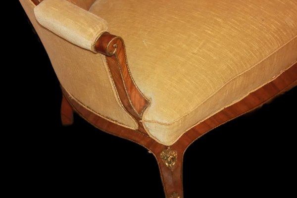 Salotto francese della seconda metà del 1800 stile Luigi XV in legno di bois de rose-photo-1