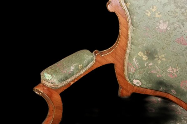 Salotto francese della seconda metà del 1800 stile Luigi XV in legno di bois de rose-photo-5