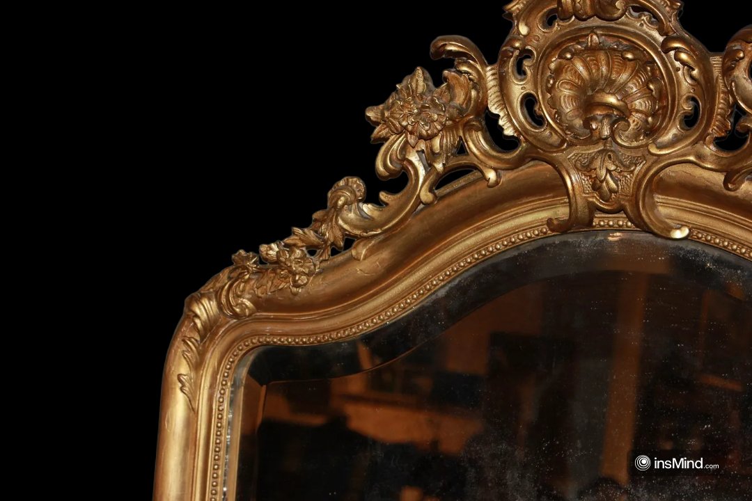 Bellissima grande specchiera francese della seconda metà del 1800, stile Luigi XV-photo-3