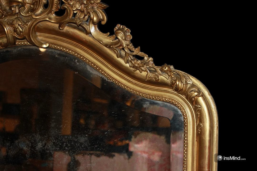 Bellissima grande specchiera francese della seconda metà del 1800, stile Luigi XV-photo-4