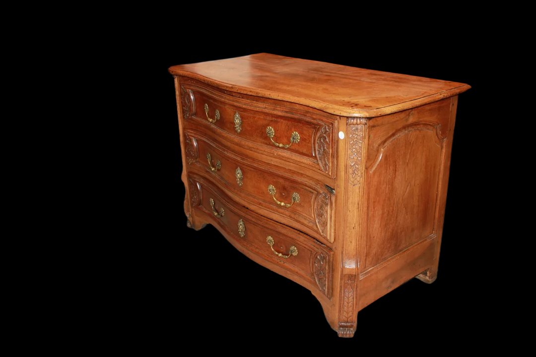 Cassettone francese di fine 1600 inizio 1700 in legno di noce-photo-1