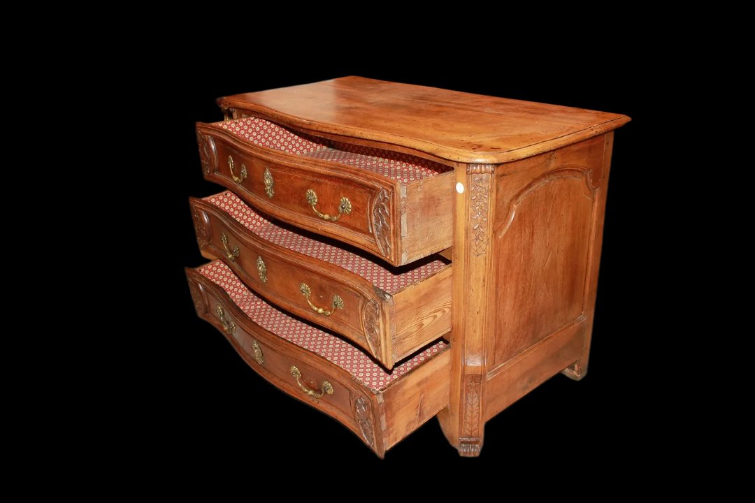 Cassettone francese di fine 1600 inizio 1700 in legno di noce-photo-2